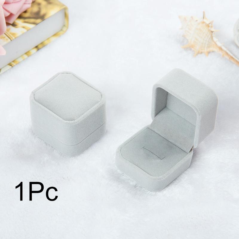 1Pc Showcase Gift Case Wedding Storage Organizer Jewelry Earring Velvet Ring Boxes Flocking