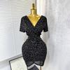 Summer new sexy pure desire wind V-neck waist short-sleeved dress leopard print hip skirt