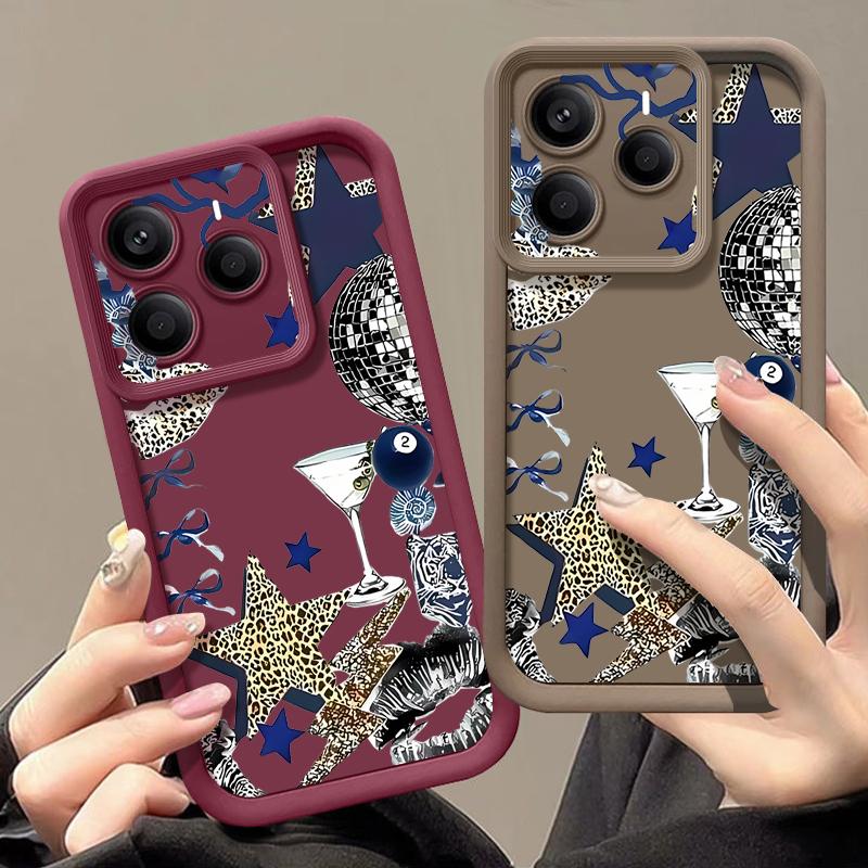 Leopard Star Disco Ball Pattern Case For Xiaomi Redmi Note 14 13 Pro 5G 4G 12 11 Funda Xiaomi 14T 13T 11T Pro Shockproof Bumper Silicone Cover