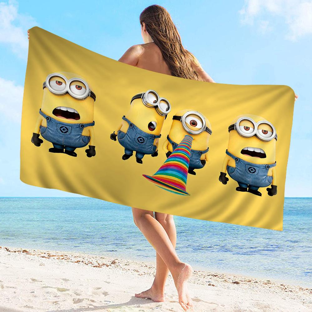 Cute Banana Cartoon-M-Miniones Towel Microfiber Beach Towel Absorbent Quick Dry Soft Yoga Swimming Mountain Climbing Towel