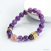 Juan Yu Nine Purple Li Natural Amethyst & Strawberry Crystal Bracelet for Women - Fire Color Treasure Jewelry