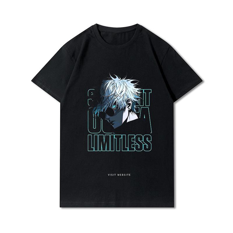 

Summer Men s Clothes Printed Soft Unisex Cotton Tees Anime Summer Blouse T-Shirts Men s Fashion Tops XXXL чорний