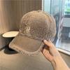 Winter Bestickter Buchstaben Plüsch Warme All-Match Baseballkappe Damen
