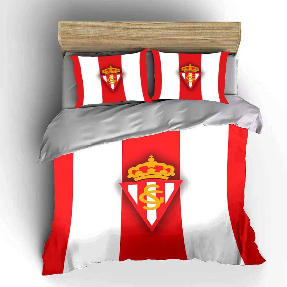 Red and White Crown Logo Bedding Bedding Duvet Cover Set Duvet Cover Pillowcases (1 * Duvet Cover 2 * Pillowcases, Without Duvet Insert)