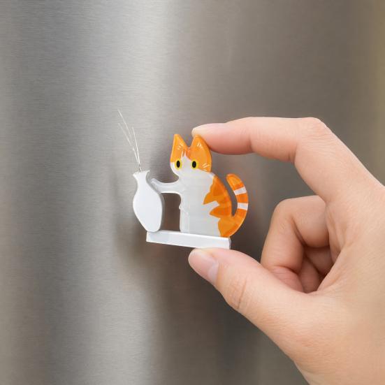 Cat Whiskers Holder Refrigerator Magnet, Cat Furs Keepsake Vase Fridge Magnet, Pet Memorial Decoration for Home, Kitchen