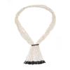 Gold Multi-Layer Beads Necklace Floral Tassel Collarbone Chain Simple Bohemian Necklace  Women