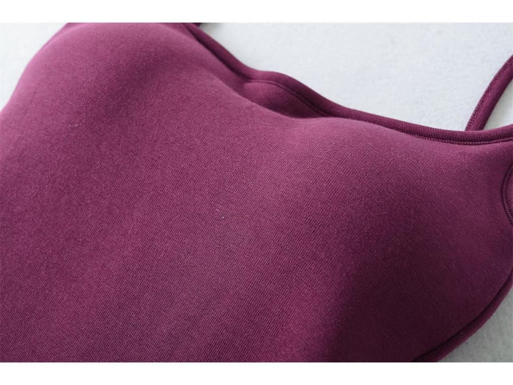 Canotta Calda in Pile da Donna Stile Spicy Girl: Top aderente, elasticizzato, senza maniche con coppe al seno per Autunno/Inverno