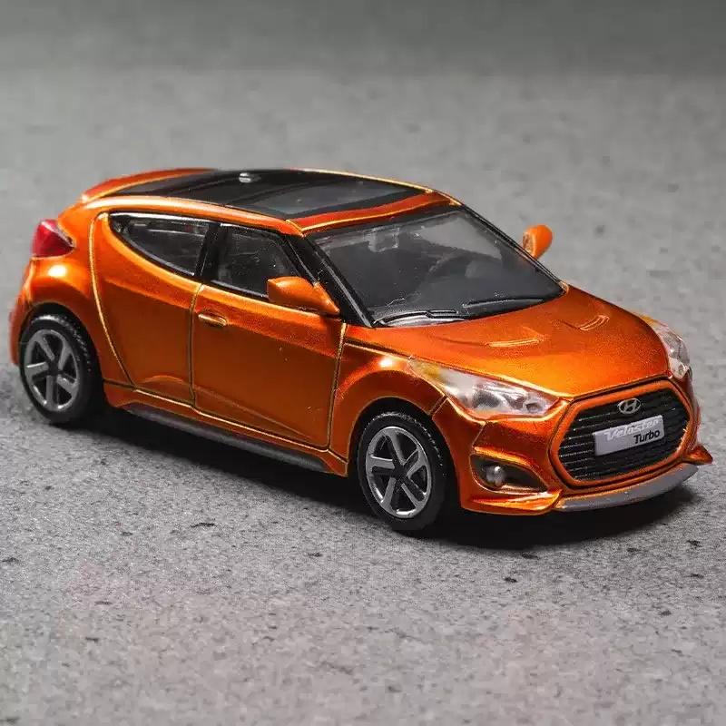 1/64 Hyundai Modern Veloster Turbo Alloy Scale Car Model Diecast Metal Simulation Collection Ornament Miniature Model Car Kid Toy Vehicl