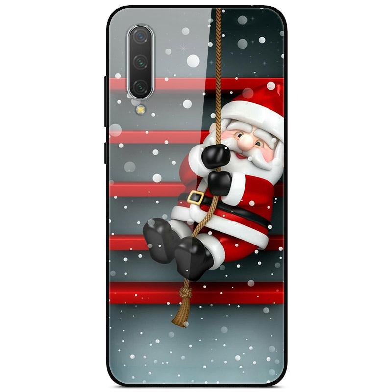 New Year Christmas Case For Xiaomi Mi 9 Lite CC9 CC9E A3 9T SE Tempered Glass Hard Cover For Redmi Note 8T 8 7 K20 Pro Bumper