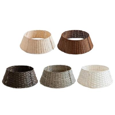 Handcrafted Rattan Christmas Tree Stand Base Cover Natural Component Perfect for Indoor Space Tree Collar