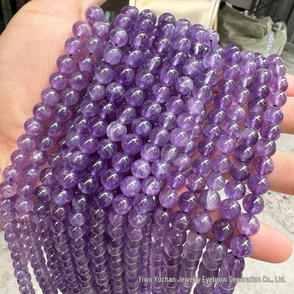Brazilian Amethyst Round Beads - Deep Purple Crystal for DIY Bracelet Crafting