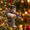 Holiday Cash Present Decoration Big Foot Money Holder for Cash 2D Acrylic Sasquatch Gift Unique Grandchildren Ornament Clear Xmas Tree Hanging Party