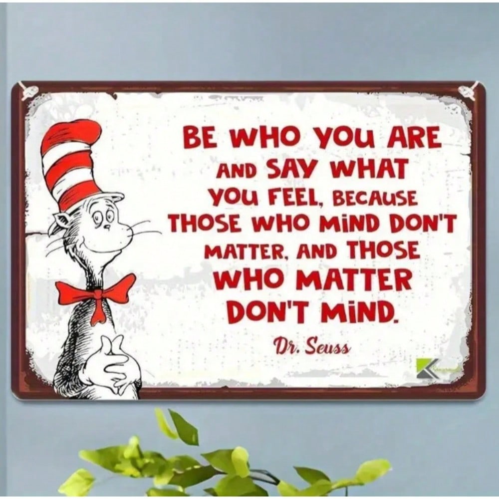 

Vintage Dr Seuss Tin Wall Art 8x12 Inch Retro Metal Sign for Home Bar Decor 20x30 разноцветный