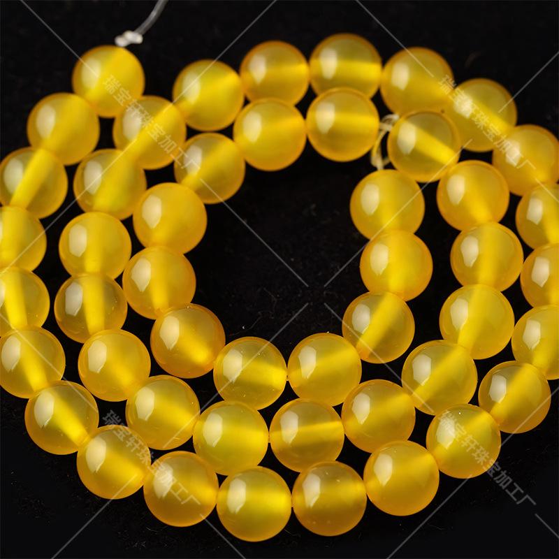 Hebras de Ágata Amarilla Natural Grado 7A, Cuentas Espaciadoras Sueltas para Accesorios de Joyería DIY