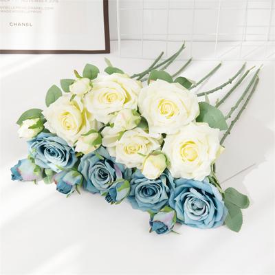 1/5PCS Artificial Flowers Silk Roses Wedding Bridal Bouquet Home Vase Table Outdoor Garden Yard Holiday Party DIY Gift Box Decor