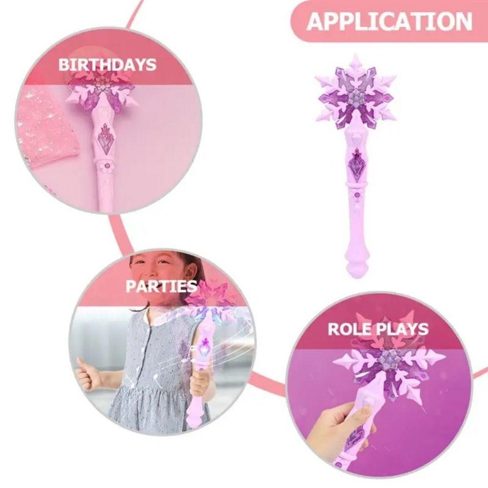 Glowing Sticks Light Up Snowflake Wand ABS Glow Snowflake Wand  Cosplay Props
