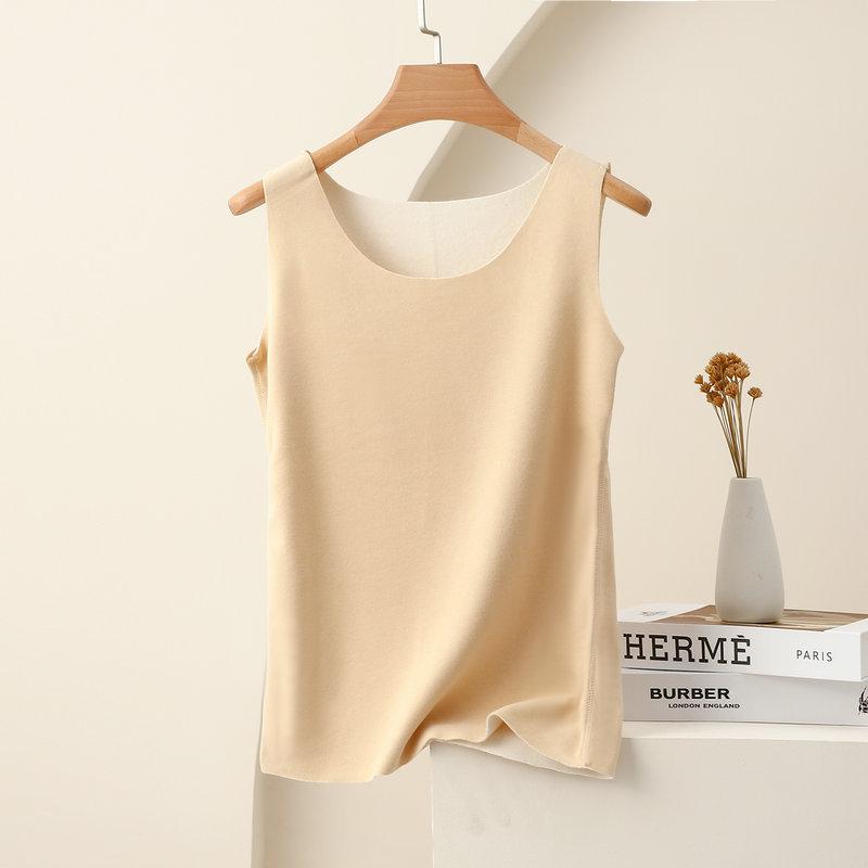 Women's AB Side Double Fleece Round Neck Thermal Tank Top Slim Base Layer Vest M-2XL