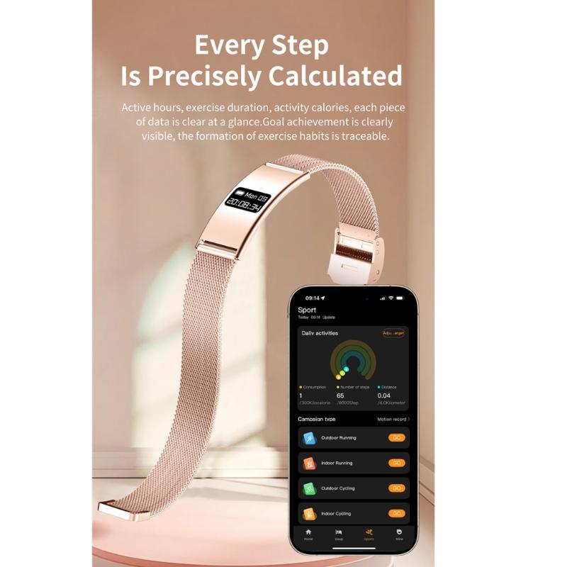 Fitness Trackers with Double Health Monitoring Multiple Platform Compatibility Magnetic Fast Charging 5-7 Days Work Time