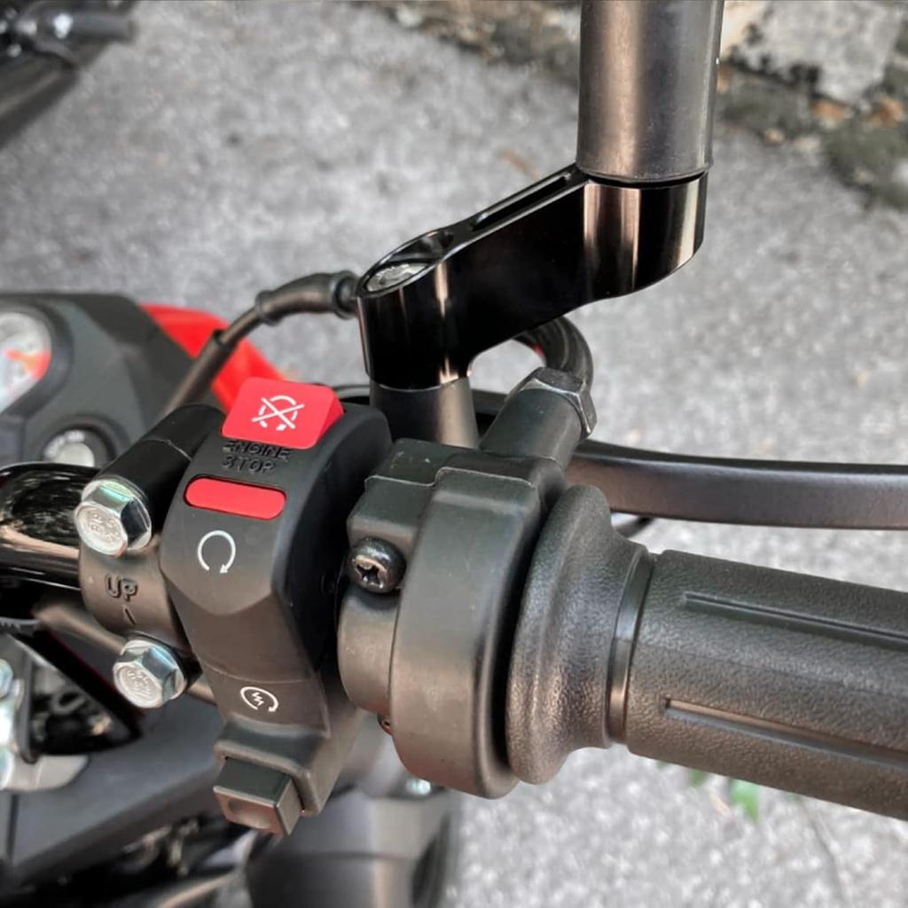 NICECNC Black Universal 2PCS Threaded 10mm Stem Mirror Mount Risers Extenders Adapters(Right-Hand!) Compatible with Motorcycle,Dual