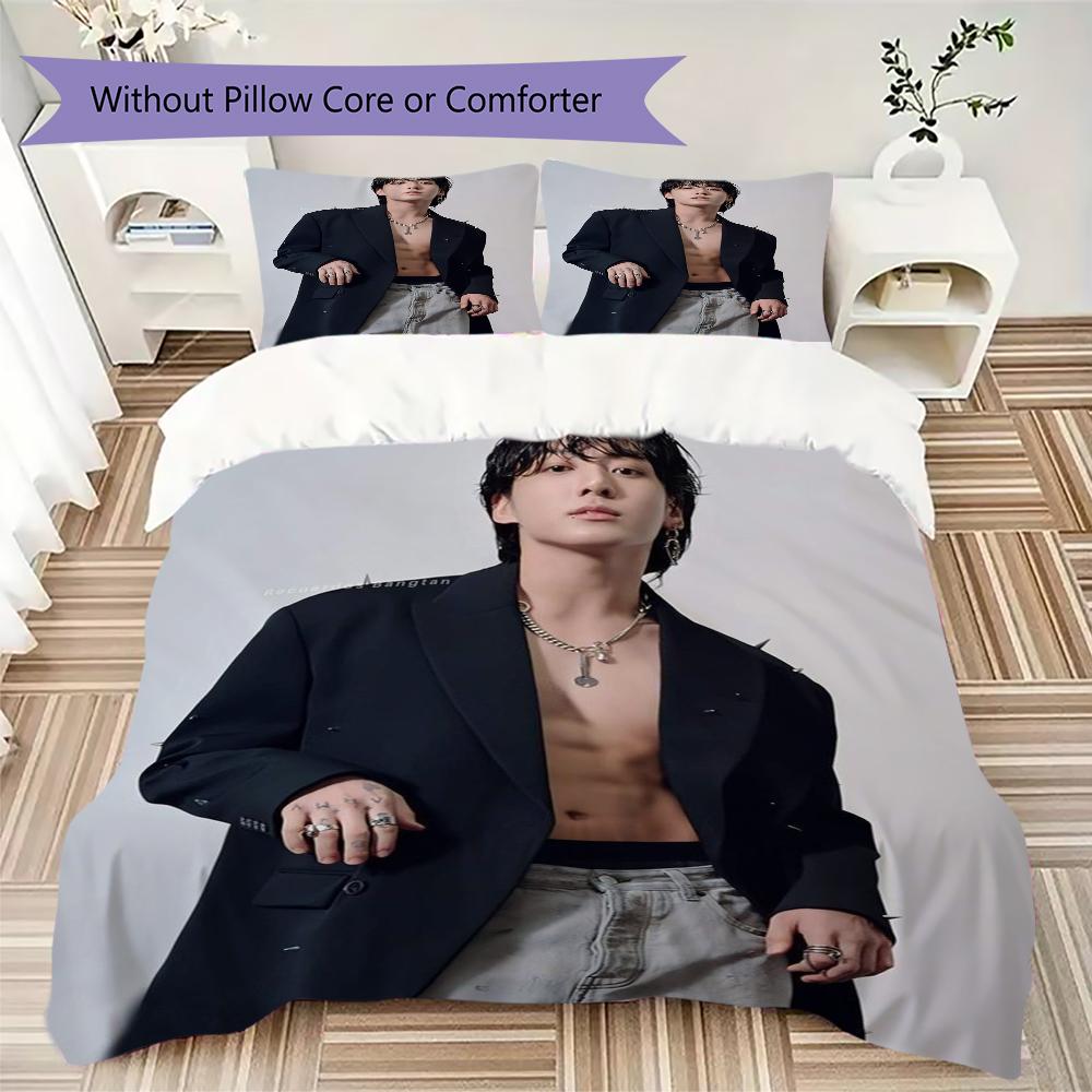 Bts Jungkook'S Bold Fashion Look Bedding 1 Duvet Cover 2 Pillowcase Without Core Without Core Christmas Birthday Gift Soft And Comfortable