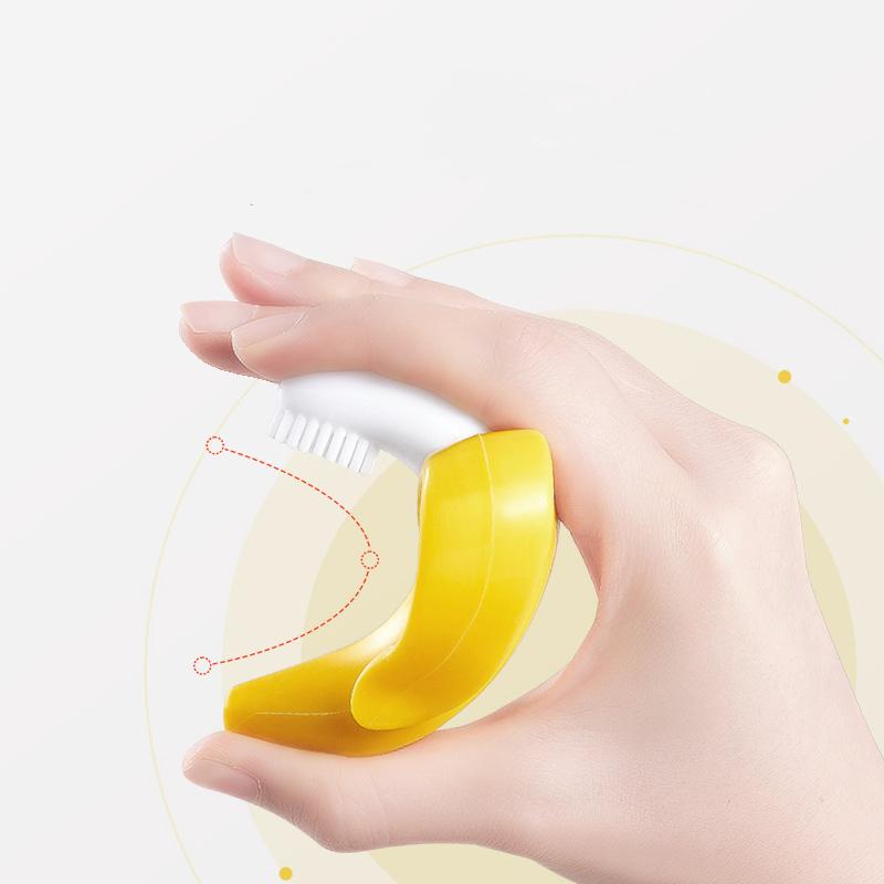 Forma de banană Safe Toddle Teether pentru bebeluși Periuță de dinți de antrenament din silicon fără BPA Inel de dentiție cu banane din silicon mestecat pentru îngrijirea dentară