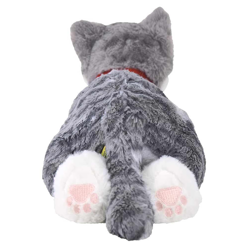 Sunlemon Knee Cat Plush Toy White 13x36x15cm Cute Animal Stuffed Cat P-7812