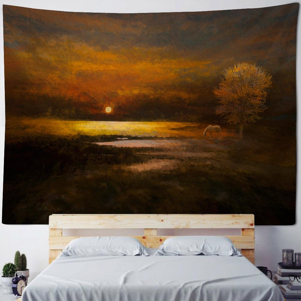 Dreamy Unicorn Tapestry Wall Hanging Hippie Home Bedroom Party Background Poster Cartoon Horse Dormitory Hanging Cloth Blanket