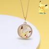 Adorable Pikachu Pendant Necklace - Cute White Shell Elf Design, Perfect Couple Gift