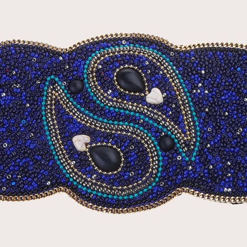 Elastic Corset Belt Cincher Belt Corset Belt Bohemian Underbust Corset Snap Waist Belt Female Girdle Beaded Waiststrap
