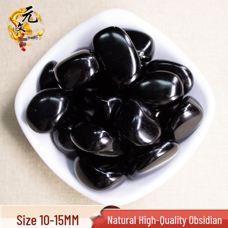 Black Obsidian Crushed Stone Ornament for Fish Tank Purification and Landscaping