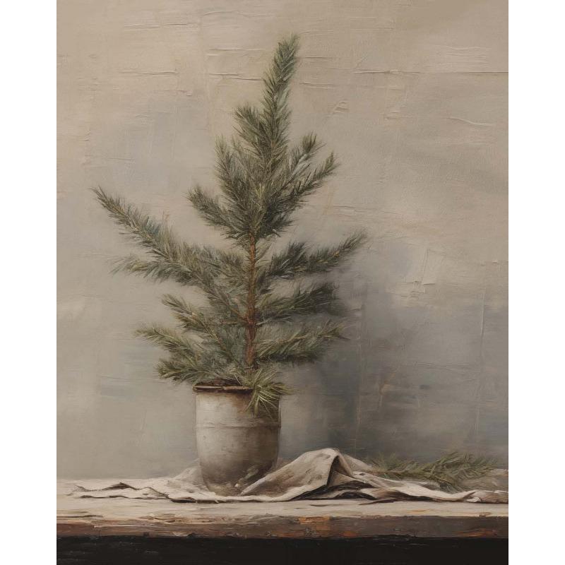 Vintage Winter Snow Scenery Pine Tree Posters and Prints Canvas Printing Wall Art Picture for Living Room Home Decoration