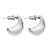 Trendy Water Drop C-Shaped Lightweight Stud Earrings with Versatile Bean Ear Cuffs