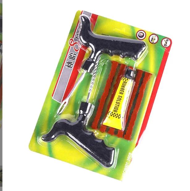 Universal Tire Repair Tool Sets - Auto Bike Car, Tubeless Tyre Puncture Kit, Studding Tools with Rubber Strip