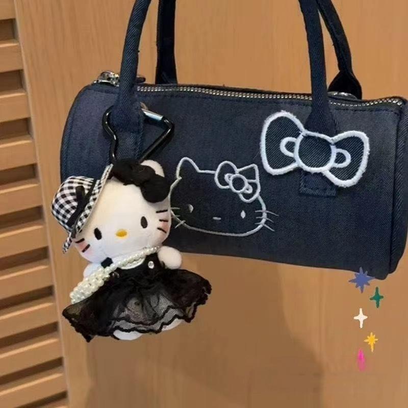 Summer Cat Plush Keychain Cartoon Kt Cat Stuffed Doll Keyring Lovely Bag Pendant Bag Hanging Decoration Gift