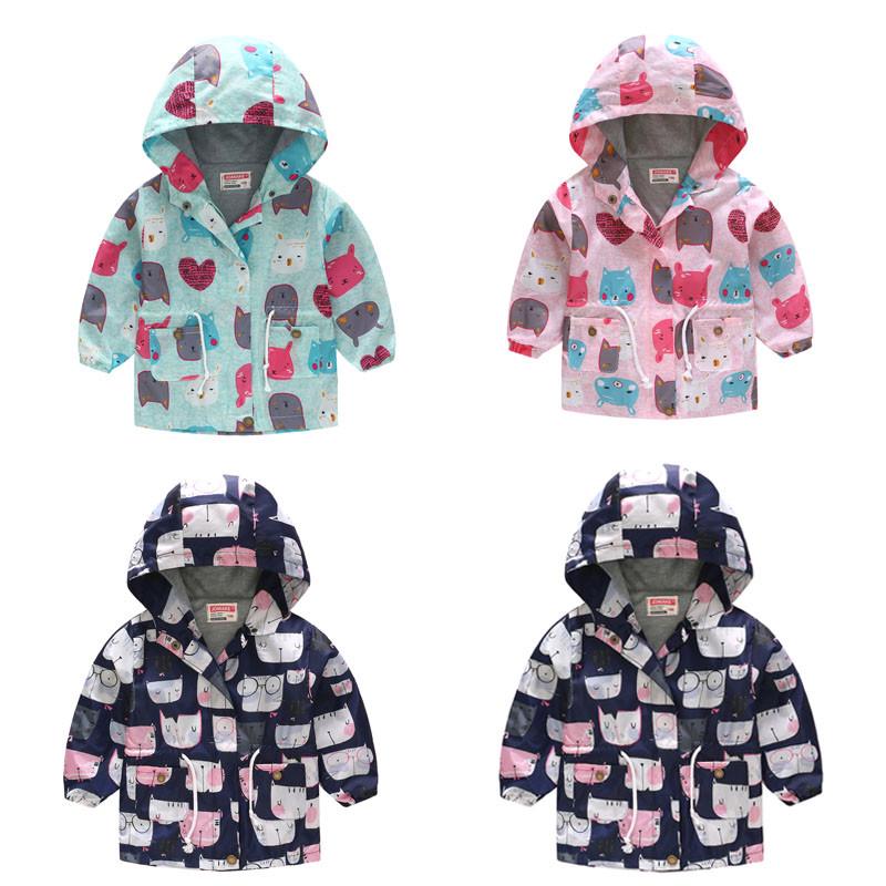 

Толстовка с капюшоном из мультфильма для маленьких девочек и мальчиков, ветровое пальто, верхняя одежда