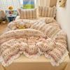 2026 Princess Style Cotton Lace Student Bedding Set - 4 Pieces