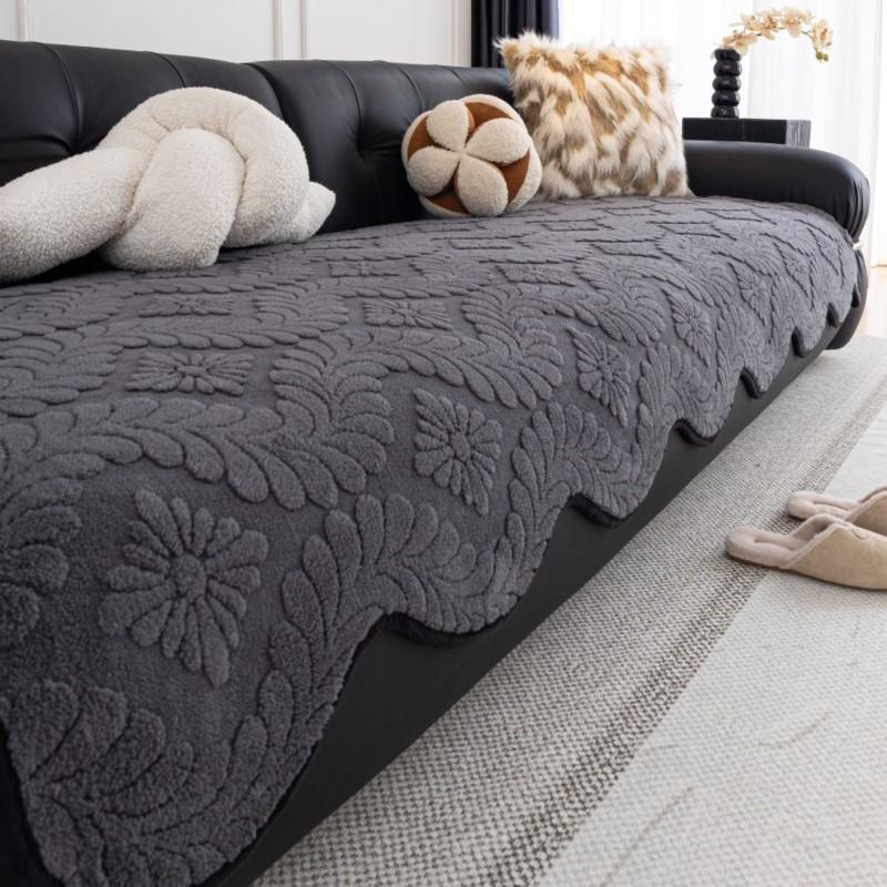 Winter Warm One-Piece Non-Slip Sofa Throw Cover Soft Fuzzy Furniture Protector Mats New Irregular-Shaped Plush Sofa Cushion