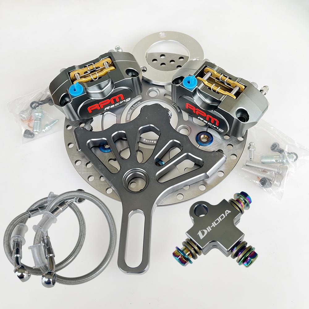 Motorcycle 2 piece RPM Brake Calipers with 220 mm Brake disc  For Rear Flat Fork Brake System For Scooter Motorbike Modify