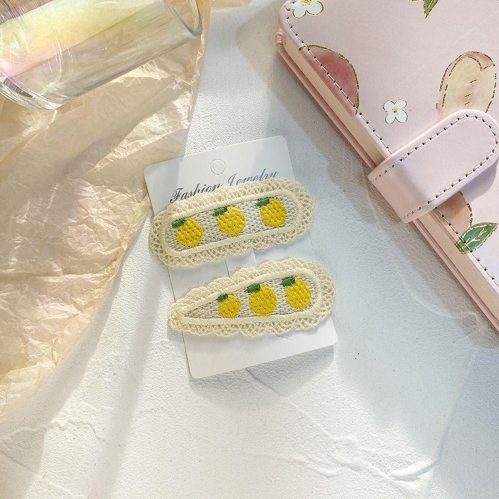 2 Stück Kirsch Strick Haarspangen Früchte Mädchen Seitenclip Süße Haarnadel Mädchen