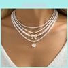 Bohemian Style Geometric Necklace Set For Women With Resin Pendant For Casual Wear