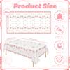 MEHOFOND 3 Pcs Pink Bow Baby Shower Table Cloth, Floral Coquette Sweet Girl Baby Shower Party Disposable Tablecloths Decorations, 108 x 54 Inch