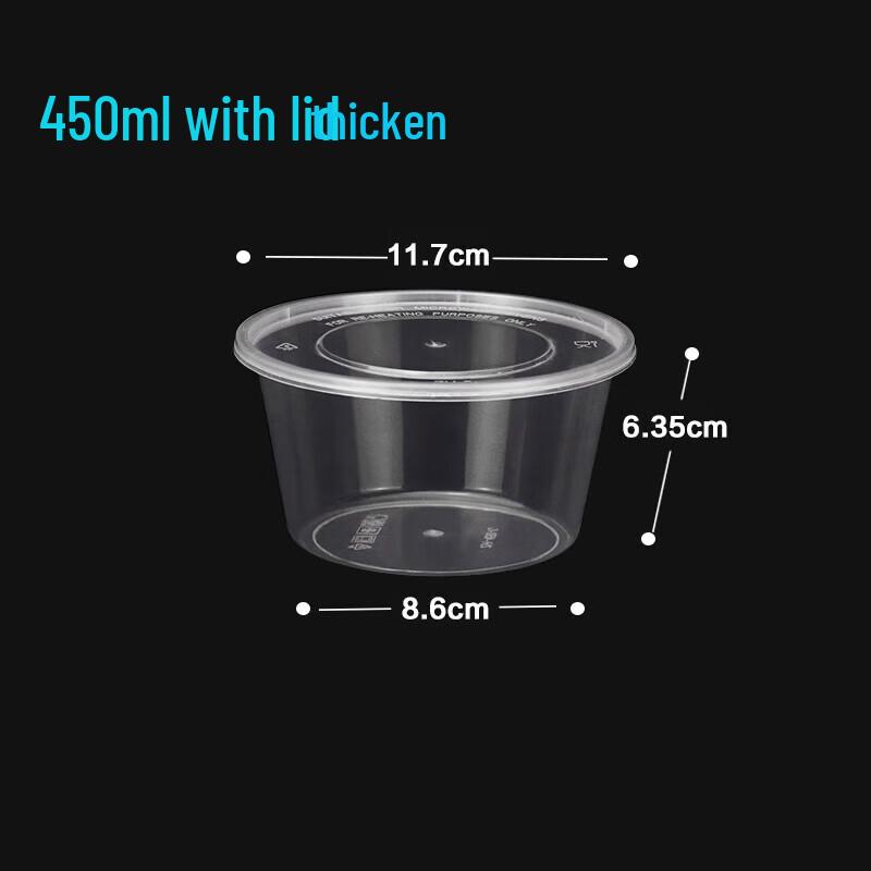 Disposable Plastic Round Meal Prep Containers with Lids