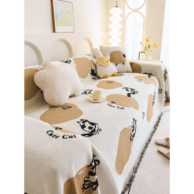 Chenille Sofa Handtuch Niedlich Cartoon All-Inclusive Vier Jahreszeiten Universal Sofa Überwurf Bezug Kratzfest Rutschfest Sofa Decke