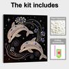 Dolphin Full 5D DIY Pearl Gem Art Diamond Painting Kits for Adults/Beginners Gift Idea Home Decor 15.7x15.7in