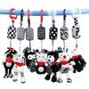 Baby Sensory Hanging Rattles Toy Black White Animals Stroller Infant Bed Wind Chimes 0-12 Months Infant Rattle Educational Toy