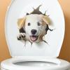 Peek-a-Boo 3D Lifelike Puppy Toilet and Wall Sticker Set Waterproof Self-Adhesive Removable Decal for Bathroom WC Decoration