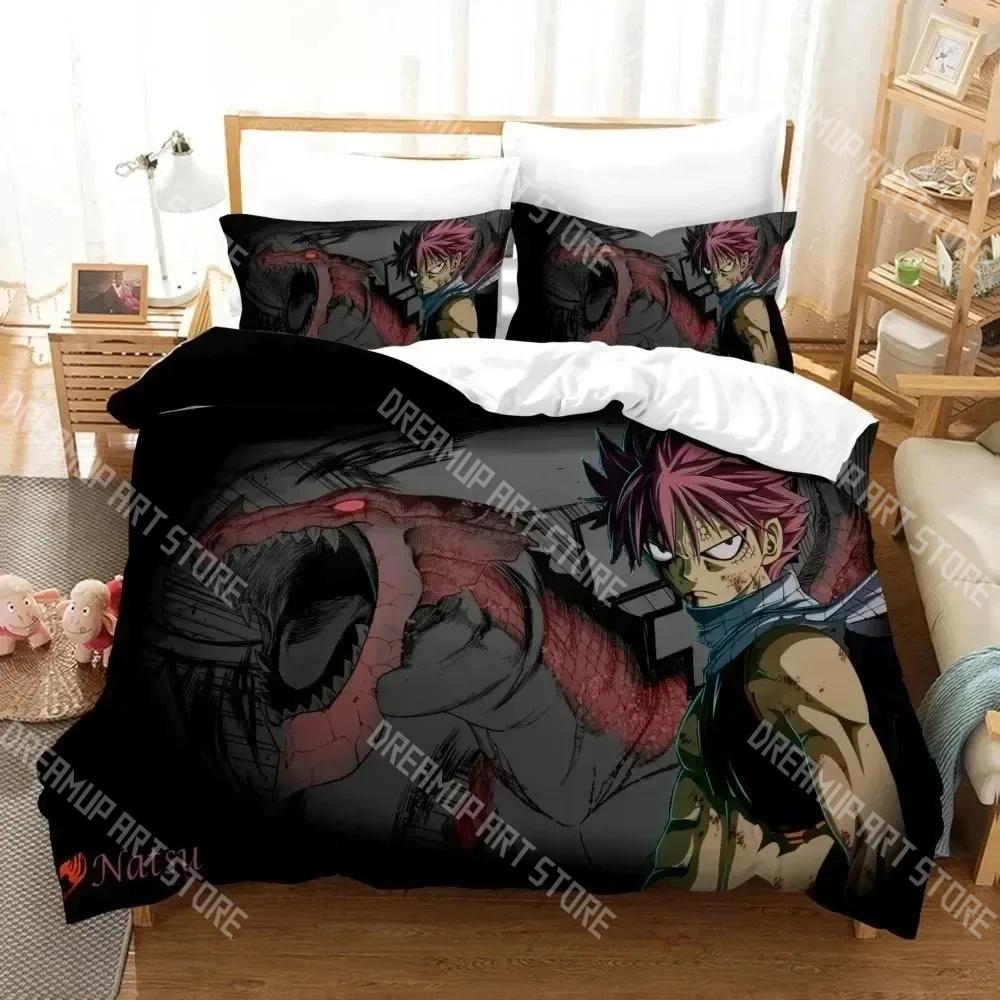 Fashion Anime Fairy Tail Bedding Set Single Twin Full Queen King Size Bed Set Kids Bedroom Duvetcover Sets Bed Sheet Set