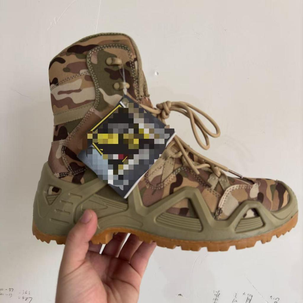 Men's Waterproof Non-slip Tactical Cowhide Hiking Boots with Protective Rubber Outsole