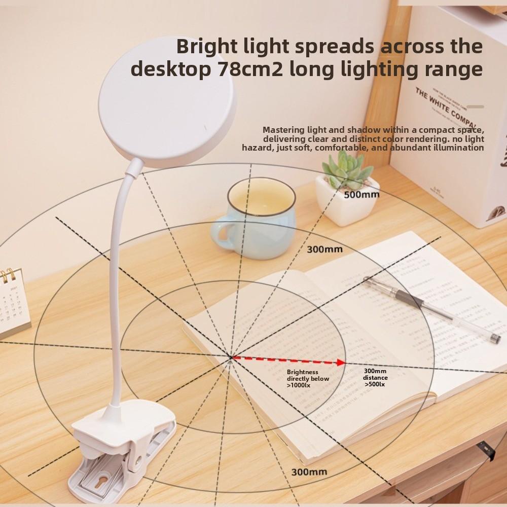Touch Control LED Clip Lamp Dimming Function LED Desk Lamp USB Rechargeable Lamp  Study Use