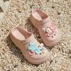 Cute Girl Heart Star Hole Shoes Women's Summer Non-slip Thick-soled Heightening Beach Shoes Bag Head Cool Slippers